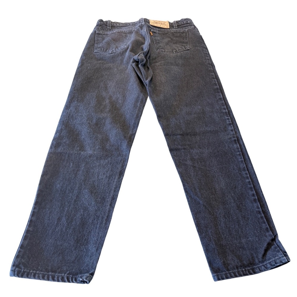 Levi's 550 Relaxed Fit Tapered Leg Jeans Mens 33x30 Black Orange Tab Made in USA